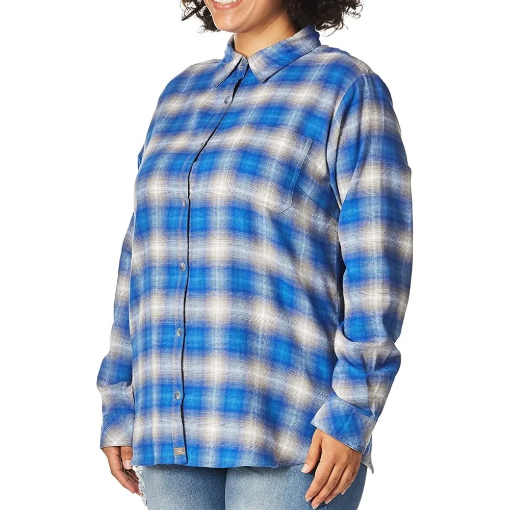 Dickies Women’s Long Sleeve Plaid Flannel Shirt - Picture 1 of 8